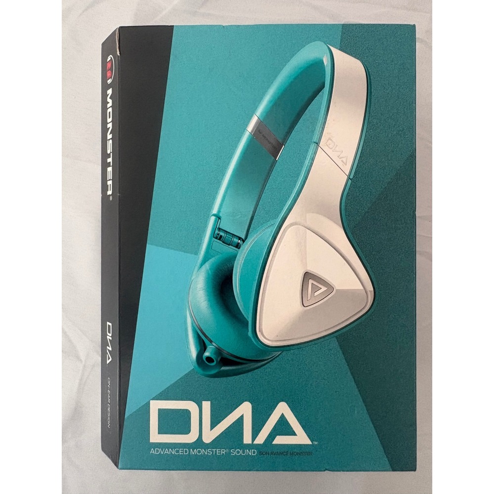 Monster DNA On-Ear Headphones Teal White Advanced Sound ControlTalk Apple